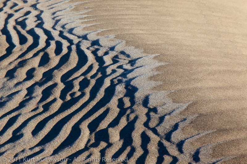 The edge of frosted sand