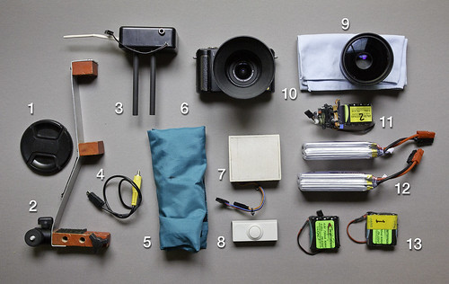 Contents of field pack for pole photography