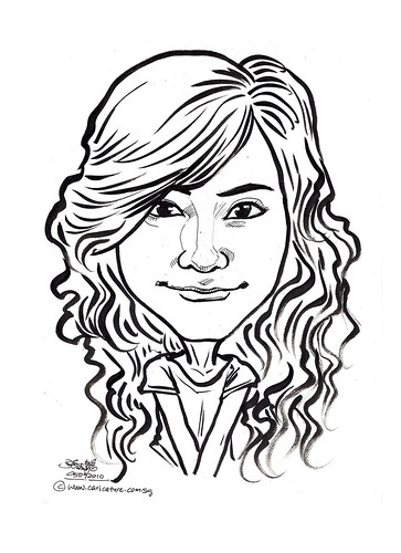 lady caricature in ink 050910