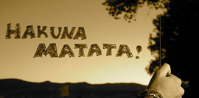 Hakuna Matata-It means nooo worries, for the rest of your days! :D