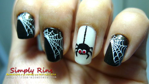 nail art halloween spiders 03