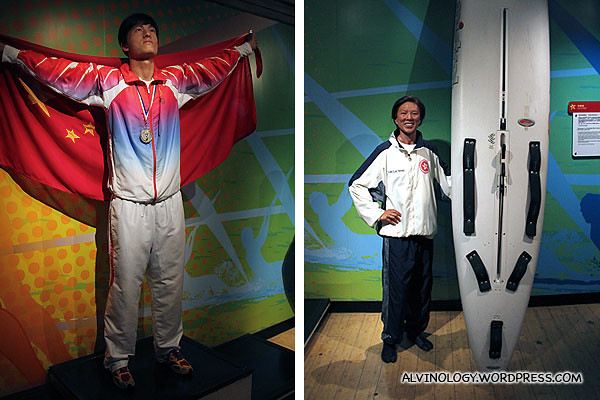 Chinese Olympic Gold Medalist hurdler, Liu Xiang (刘翔) and Hong Kong Olympic Gold Medalist windsurfer, Lee Lai Shen (李麗珊)