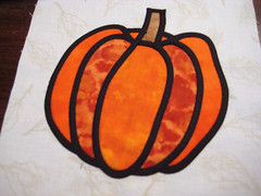 Stained glass quilt pumpkin