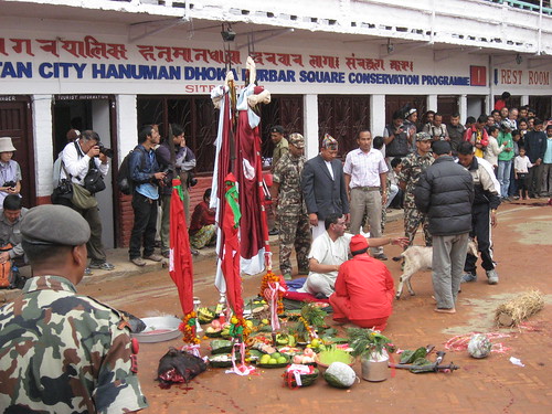 Animal sacrifice at Durbar Square