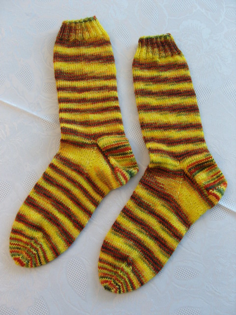 sox, handdyed by me, knit by mom