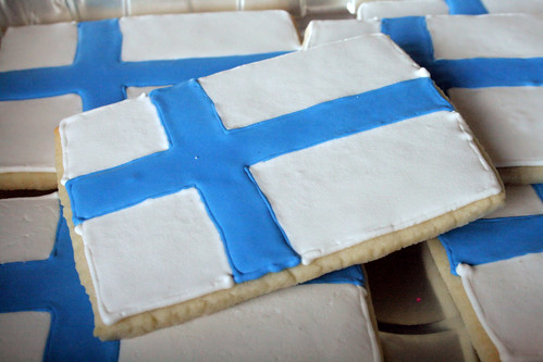 Finnish Flag cookies for Marissa.