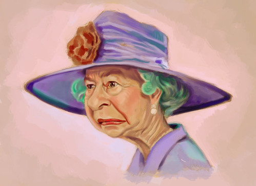 digital caricature of Queen Elizabeth II - 1 small