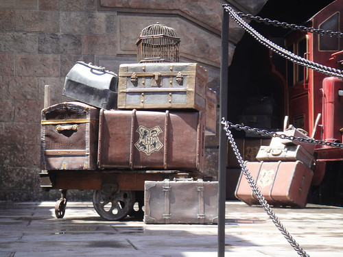 Wizarding World of Harry Potter - luggage unloaded from the Hogwarts Express