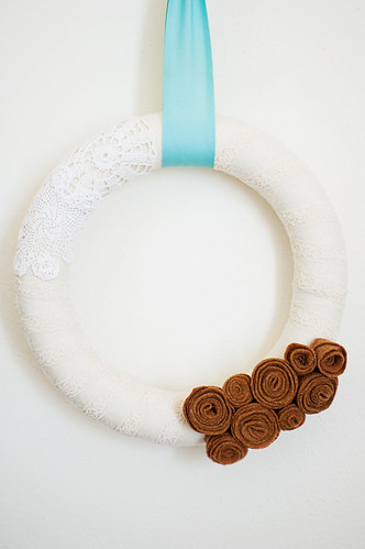 lace and rosette wreath