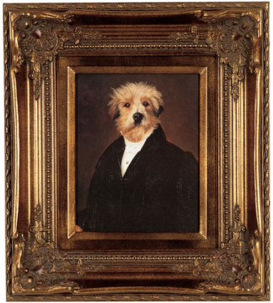victorian dog portrait -framed