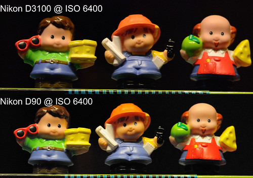 Nikon D3100 vs Nikon D90 @ ISO 6400
