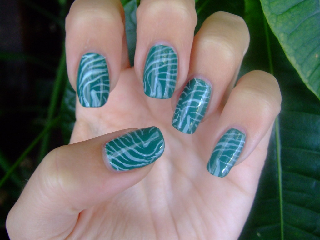 Green Zebra Nails