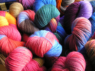 Sockenwolle handgefärbt November 2010