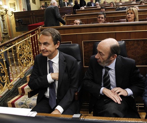 Zapatero y Rubalcaba en el COngreso