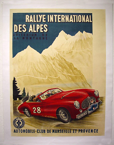016-Rallye International des Alpes 1950's-© 2010 Vintage Auto Posters. All Rights Reserved