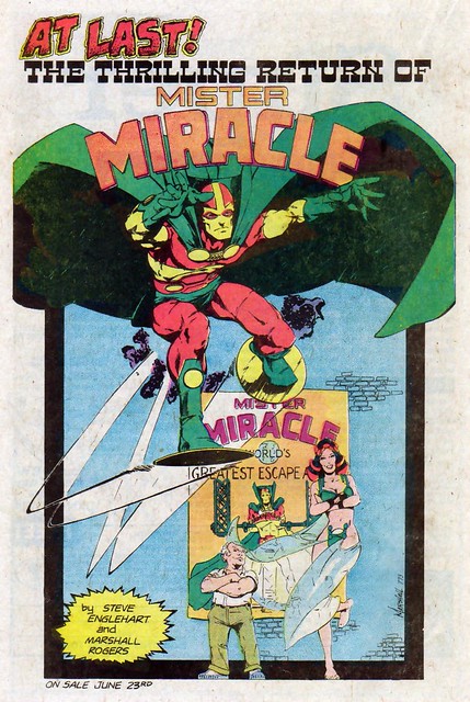 DC Comics ad for Mister Miracle by Steve Englehart and Marshall Rogers