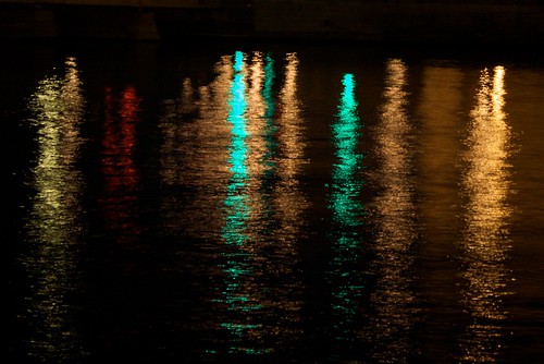 Lights of the city on water