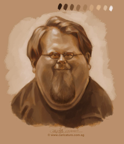 Schoolism Assignment 4 - monochromatic value painting of Nate - 1 small