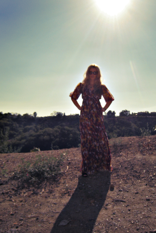 the sun+flowy long dress+the hills+hill top