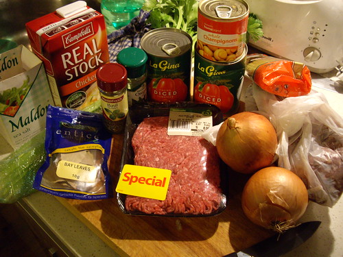 Bolognese ingredients