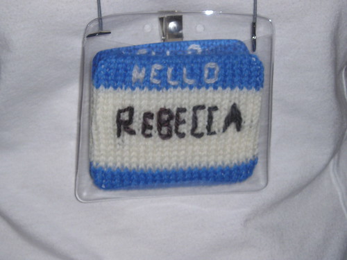 Knit name tag