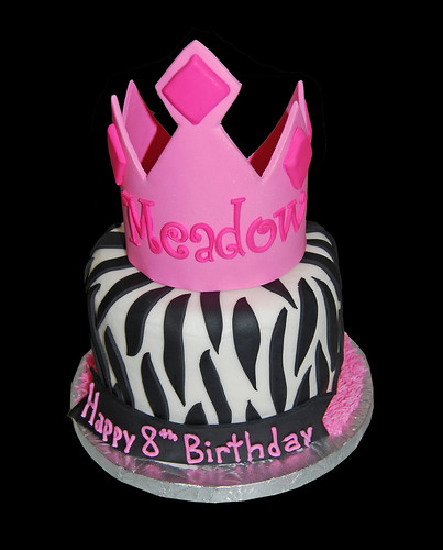 zebra print princess tiara cupcake tower topper cake