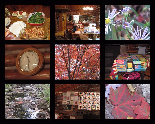 collage of our quilting retreat weekend