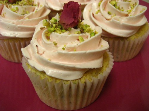 Roopa Pistachio Rose Cupcake