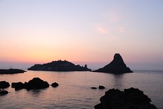 Islands of the Cyclops at Dawn Sicily Italy - ...