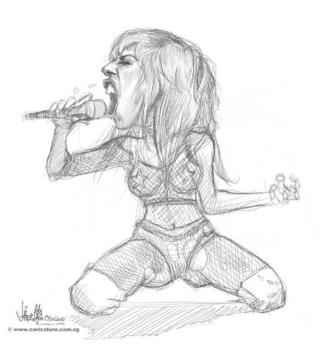 digital caricature of Lady Gaga - 1 small