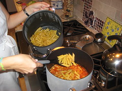 add perfect pasta into chicken sauce