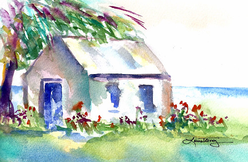 Bright Watercolor Painting - Weekend Retreat