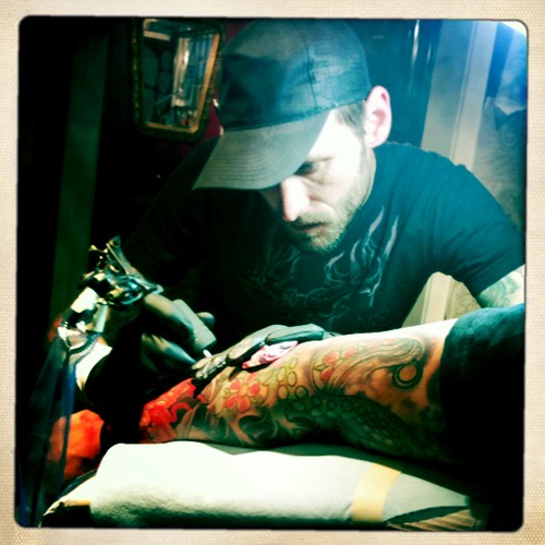 Jeremy Swan working on my arm