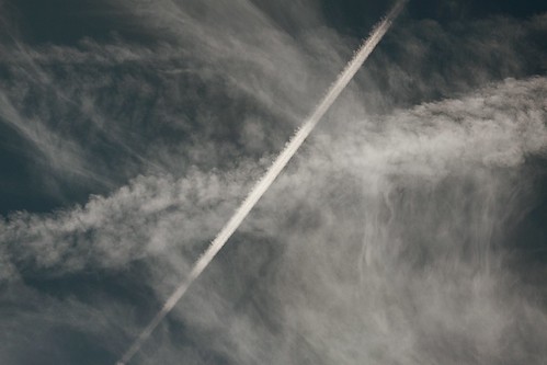 Persistent contrails with shadow