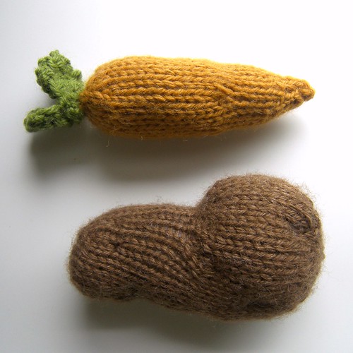 Knitted Vegetables, Carrot and Potato