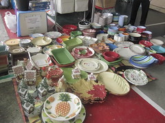our booth neighbor, assorted ceramic plates and bowls