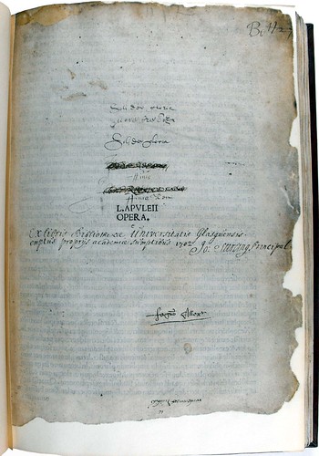 Title page of Lucius Apuleius Madaurensis' 'Opera'. Sp Coll Bn6-d.1.