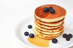 Rice flour pancakes with blueberries