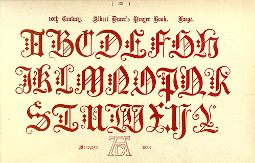 020- Siglo XVI Alberto Durero-Mayusculas- The book of ornamental alphabets, ancient and mediaeval..1914-F. Delamotte