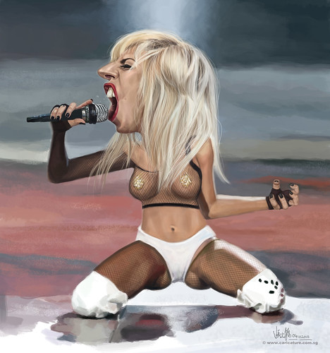 digital caricature of Lady Gaga