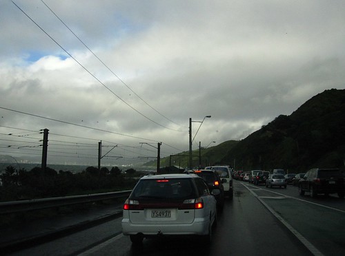 Hutt Motorway on a rainy day