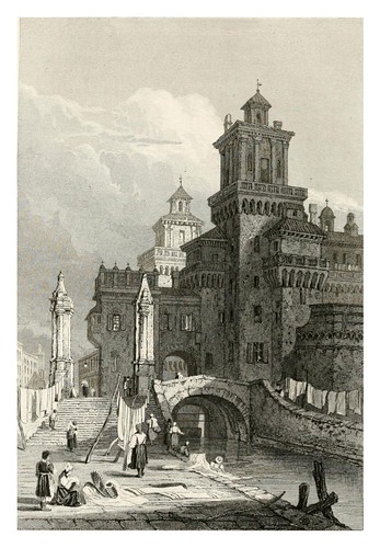 006-Antiguo palacio ducal de Ferrara-The tourist in Switzerland and Italy-1830-Samuel Prout