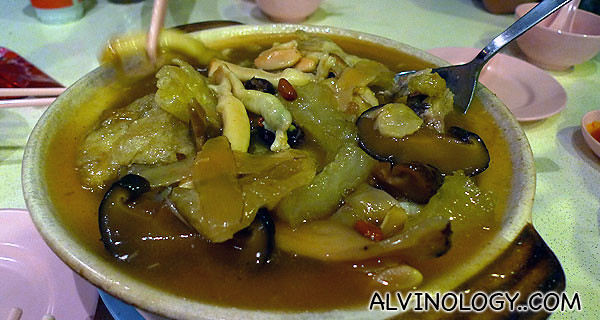Seafood Claypot - filled with abalones, scallops, sea cucumbers and other goodies