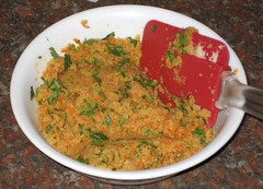 okara-carrot-cilantro mixture