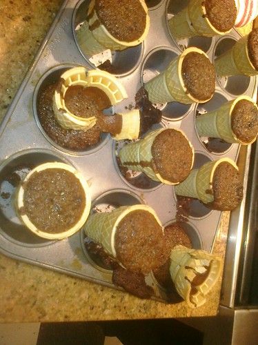 Ice cream cone cupcakes. And accidents.
