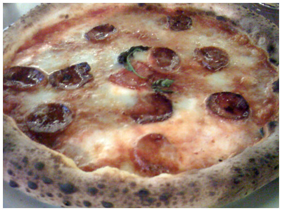 a pepperoni pizza from Luigia