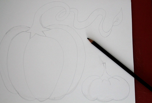 Drawing of Pumpkins (soon to be cut out)