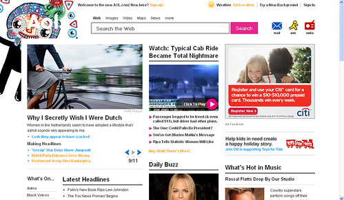My work on the AOL Homepage 