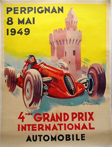 014-Perpignan Grand Prix, 1949-© 2010 Vintage Auto Posters. All Rights Reserved