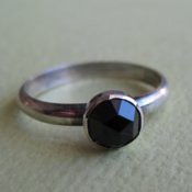 Black Spinel and Sterling Silver Ring